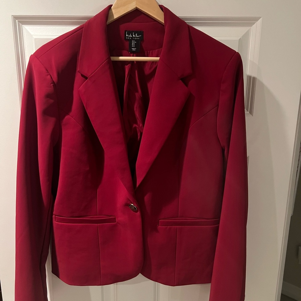 Nicole Miller Rich Red Women's Blazer sz Large. Fully lined